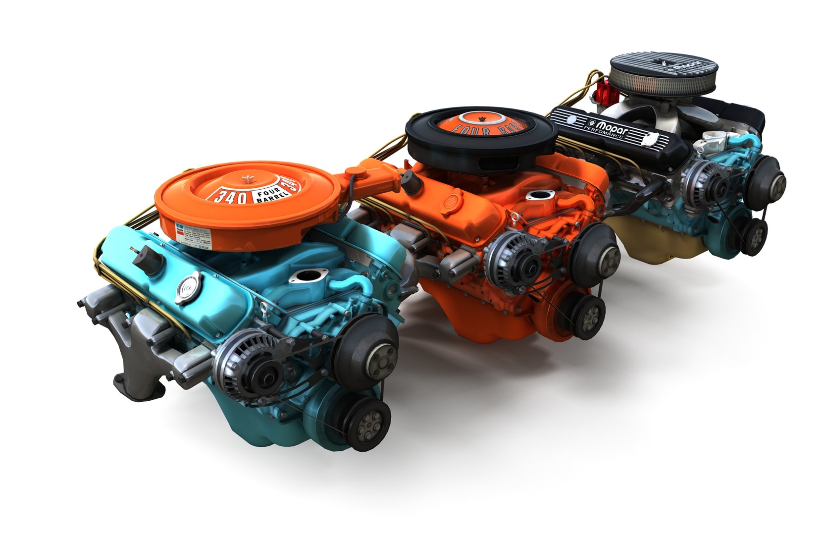 Modello Motore Dodge 440 RB In Resina Stampato 3D - Presa RAM - Foto 4