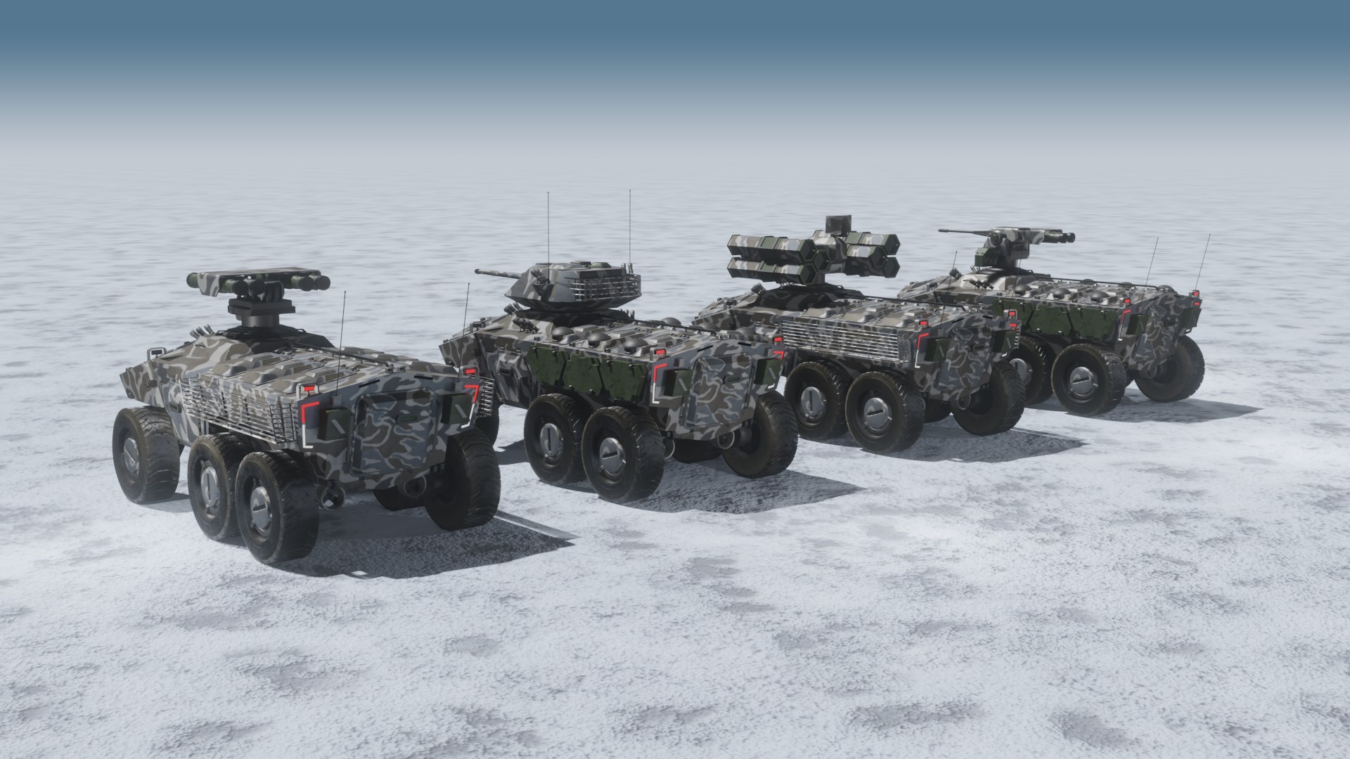 3D Sci-fi APC Collection Snow Camouflage - TurboSquid 2126627