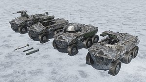 3D Sci-fi APC collection snow camouflage