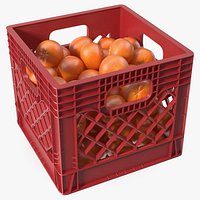 Fruit Storage Crate with Tangerines Red