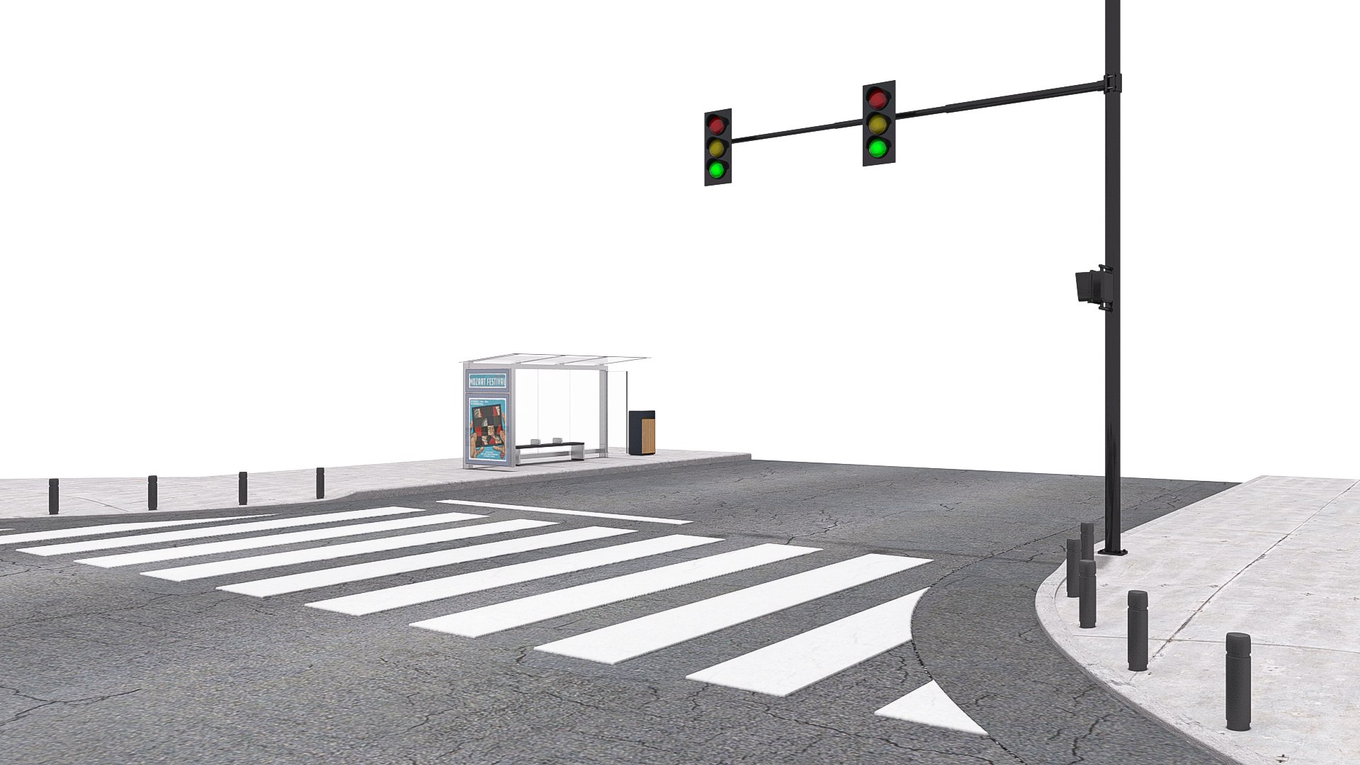 City Street Intersection 01 3D - TurboSquid 2153501
