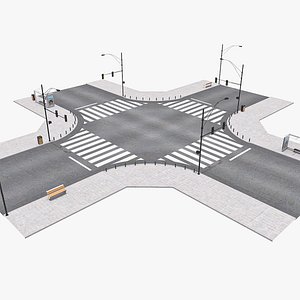 City street intersection 01 3D