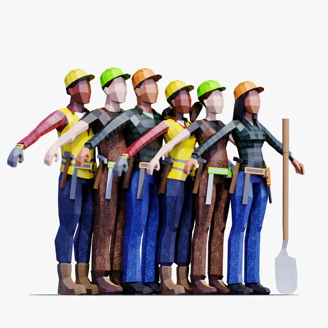Low Poly People Compilation - Animated And Rigged 3D Model - TurboSquid ...