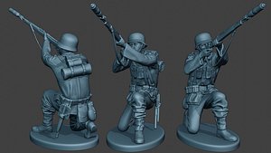 3D german soldier ww2 schiessbecher model