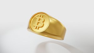 Bitcoin ring 3D print model