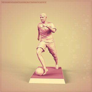 3D LowPoly Soccer Player Figurine -- Ready for 3D Printing