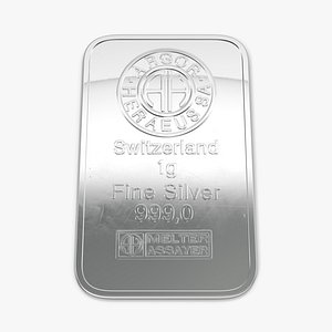 Silver Bar 1g 3D Model