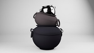 3D model 3 Cauldrons