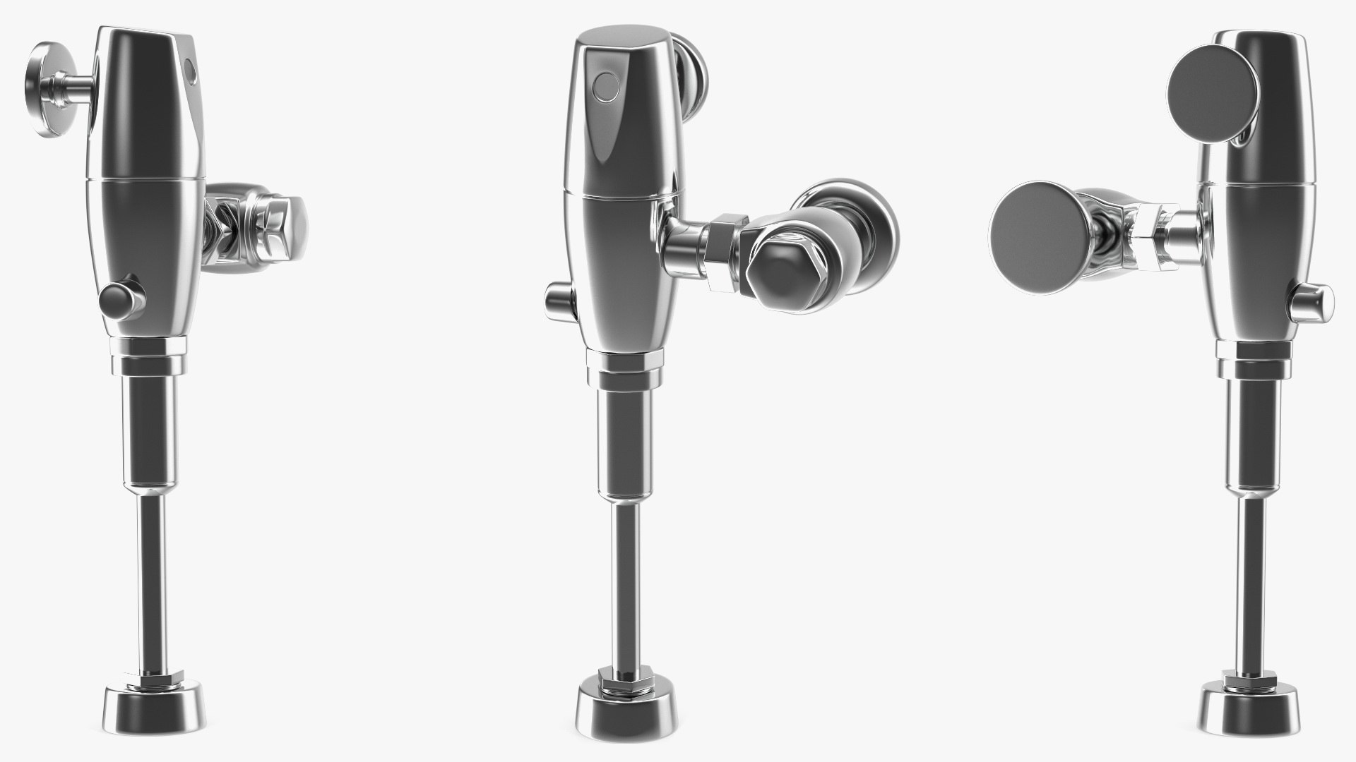 Manual Urinal Flush Valve 3D model preview