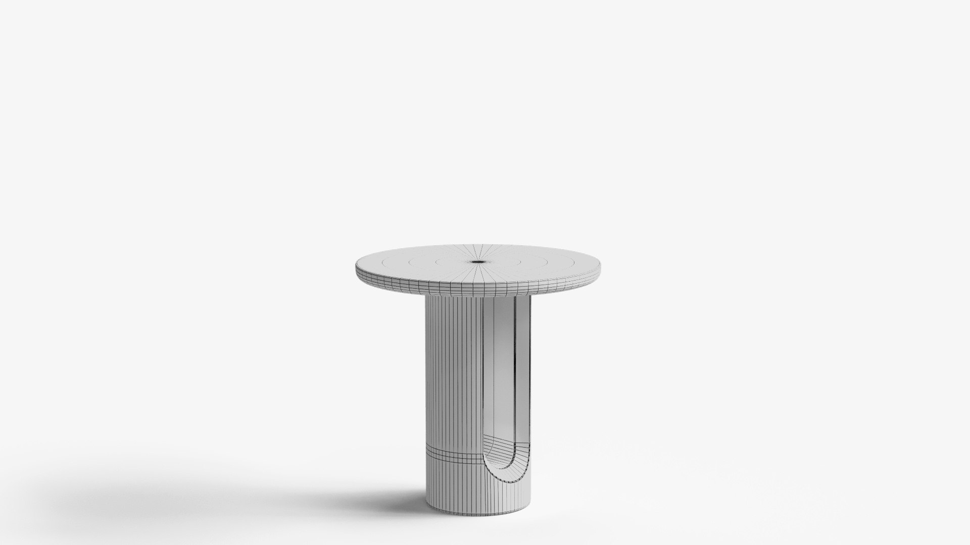 3D Model VOLTERRA Modern Round Wood Concrete Side Table D46 ...