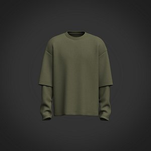 3D model Male Oversized Longsleeve T-shirt