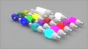3D model Illuminated and Not Illuminated Fluorescent Lamps Collection