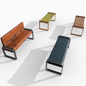 3D Benches Set model