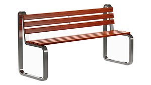 3D Simple Outdoor Bench with Laminate