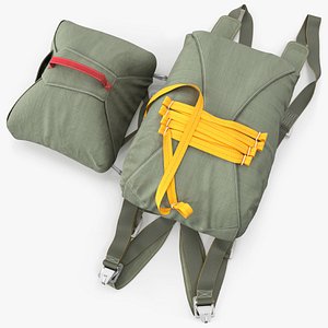 Military Parachute Backpack Folded model