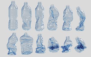 3D Crushed Plastic Bottle v1 model