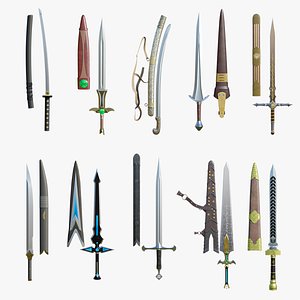 10 Swords Collection PBR Unity Unreal Engine 3D model