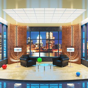 Evening TV Talk Show Studio