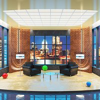 Evening TV Talk Show Studio