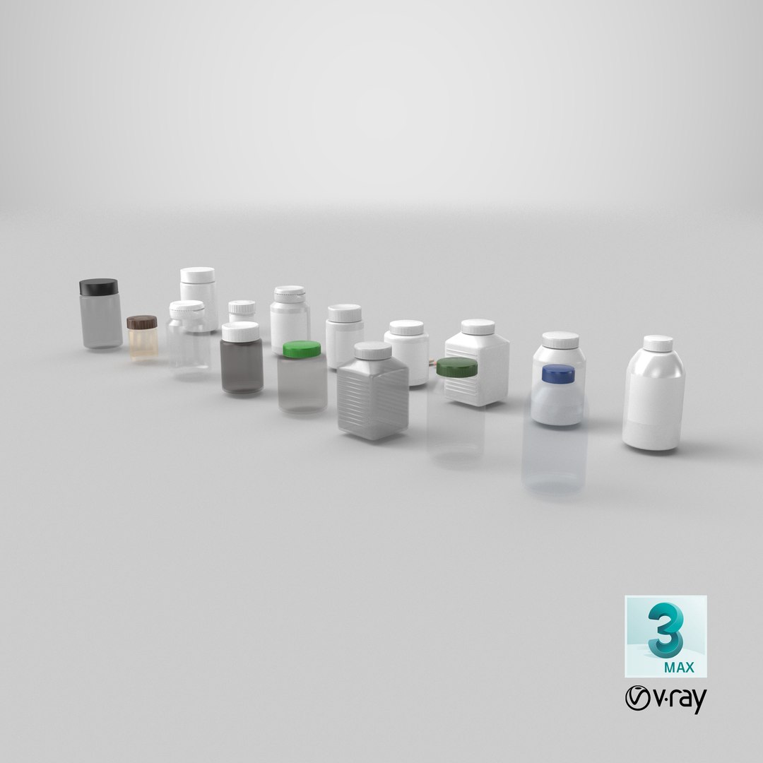set of pill bottles 3D model https://p.turbosquid.com/ts-thumb/UT/Dleoz9/Ys/stemcell_max_vray_render/png/1750163561/1920x1080/fit_q87/434b121e7293ecde4c9136512ad2922b6d4287b6/stemcell_max_vray_render.jpg