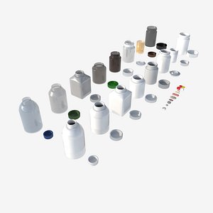 set of pill bottles