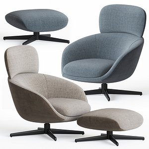 Russell Armchair & Ottoman by Minotti