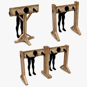 3D model Medieval Pillory - Raw Wooden Classic Pillory  Raw - Bundle