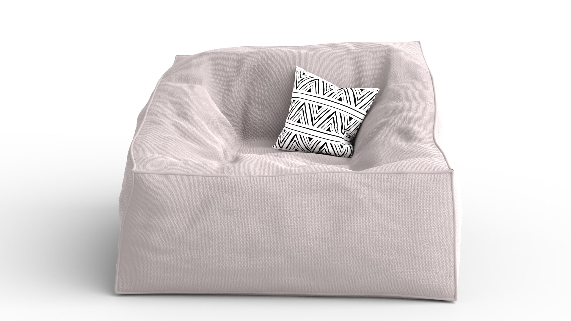 Bean Bag Square Chair With Pillow 3D Model TurboSquid 1832748