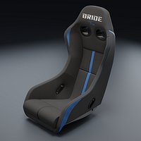 Bride Zeta IV REIMS - Black Blue Silver FRP Shell 3D Model