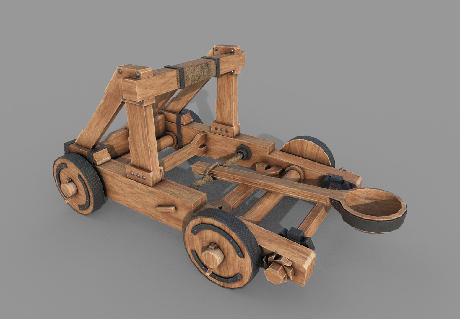 3D Medieval Wooden Catapult - TurboSquid 1736011