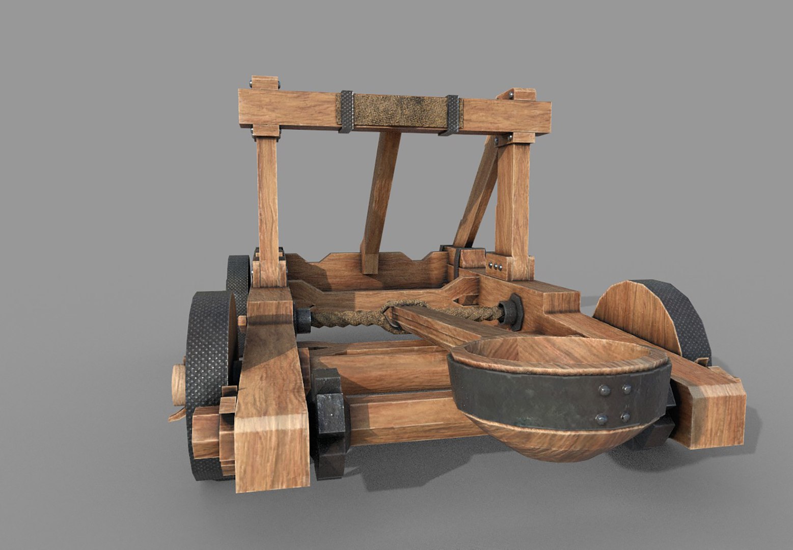 3D Medieval Wooden Catapult - TurboSquid 1736011