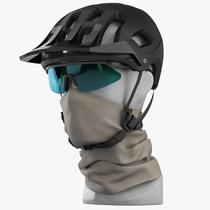 Bicycle Helmet with Glasses on a Mannequin model