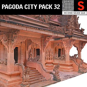 3D pagoda city pack 32 model