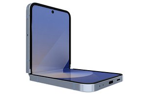 Samsung Galaxy Z Flip 6 Blue Low Poly 3D