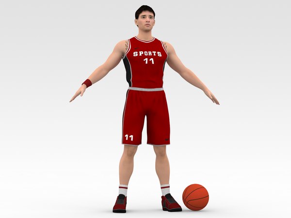 3D Basketball Player Red Player 05