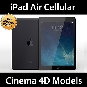 apple ipad air cellular 3d c4d