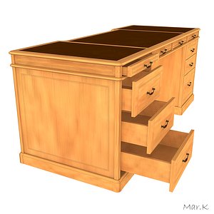 3d writing desk model