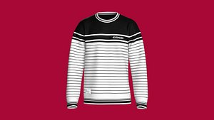 Men Striped Sweatshirt With Patch model