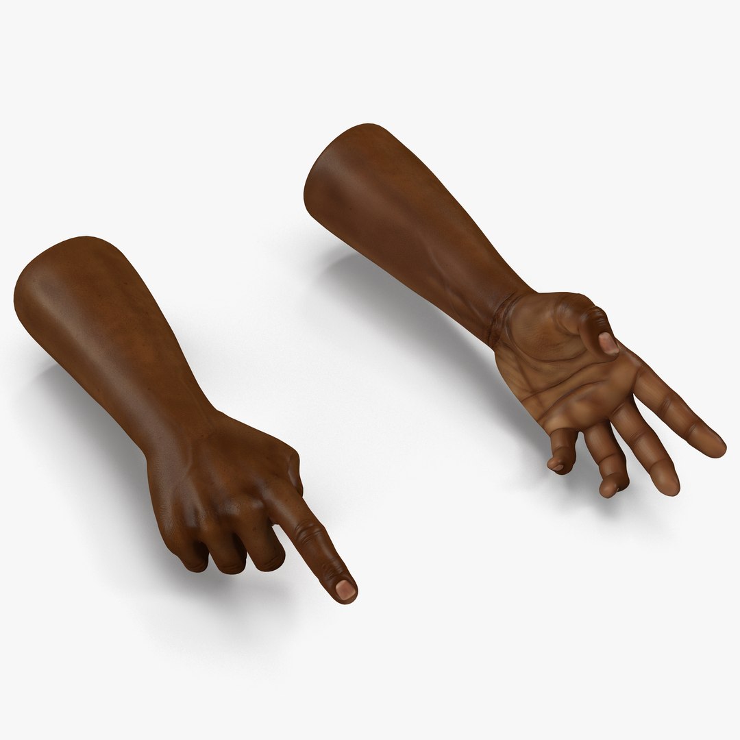 African Man Hands Rigged 3D model preview