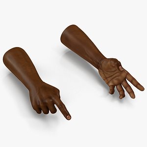 3d model african man hands rigged