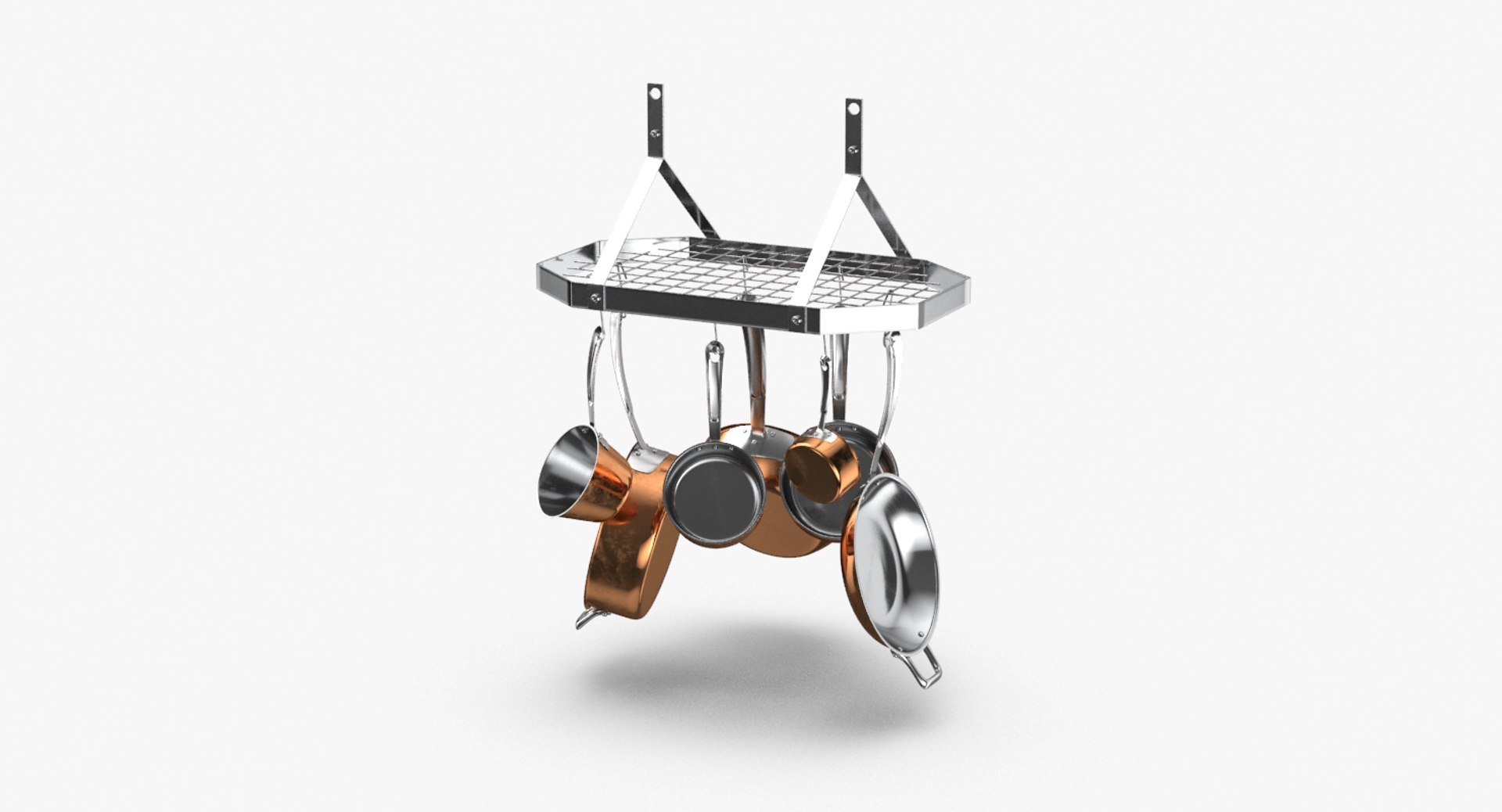 Kitchen-pan-rack-02---set 3D Model - TurboSquid 1315179