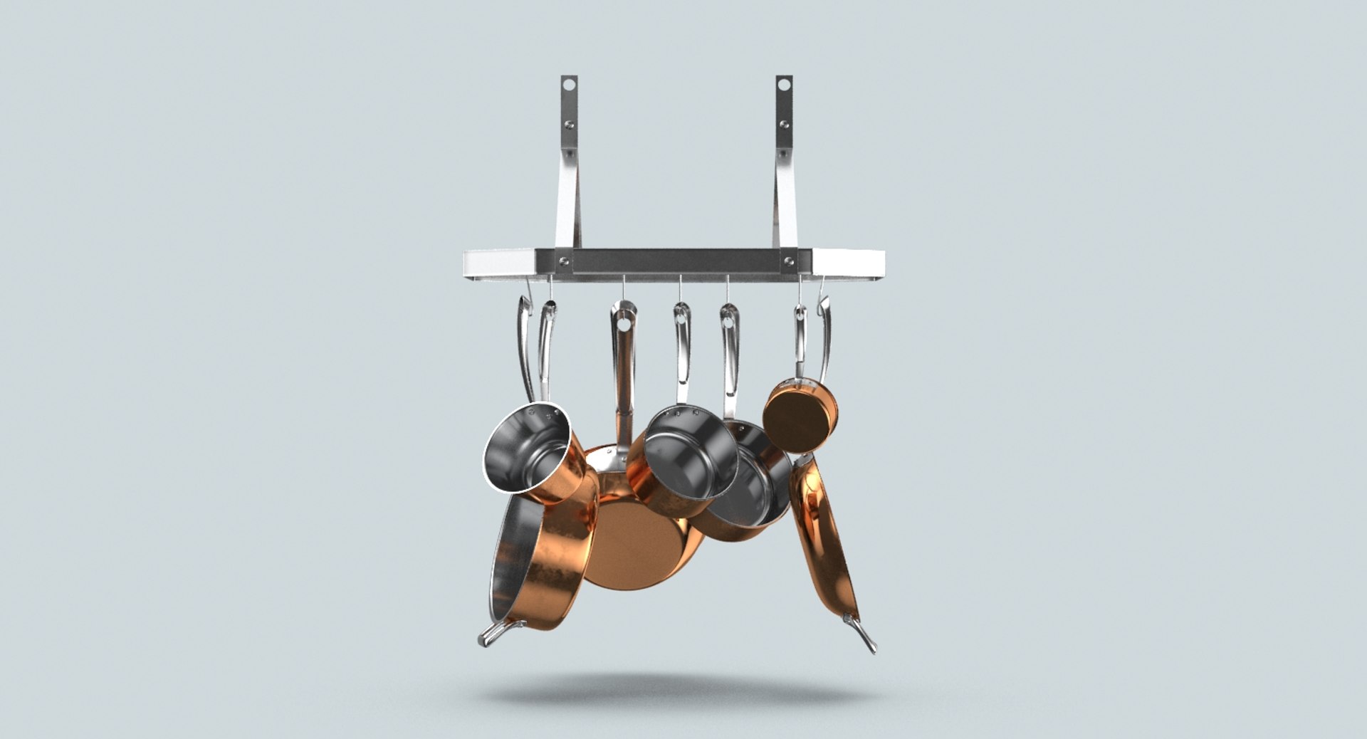 Kitchen-pan-rack-02---set 3D Model - TurboSquid 1315179
