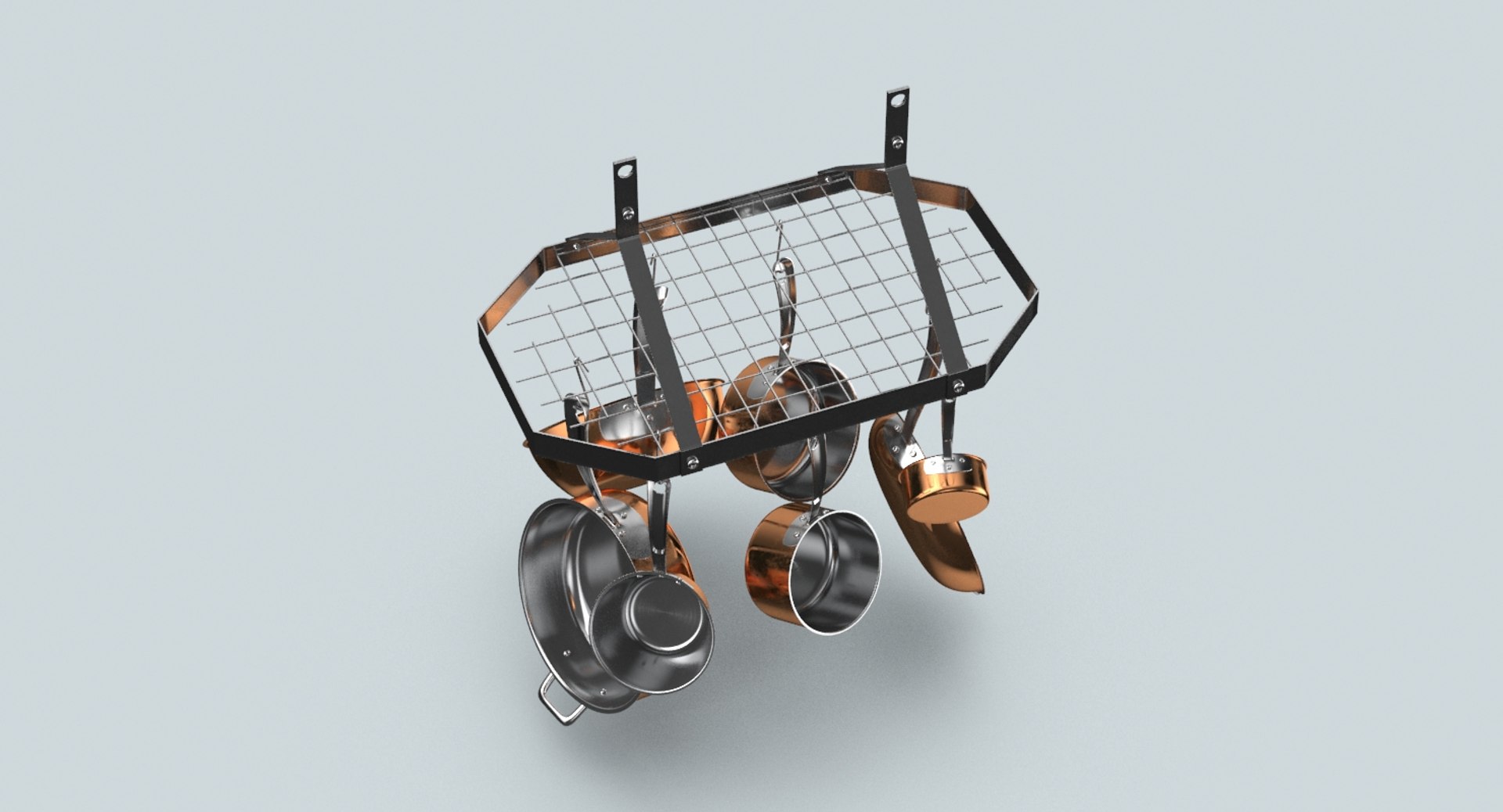 Kitchen-pan-rack-02---set 3D Model - TurboSquid 1315179