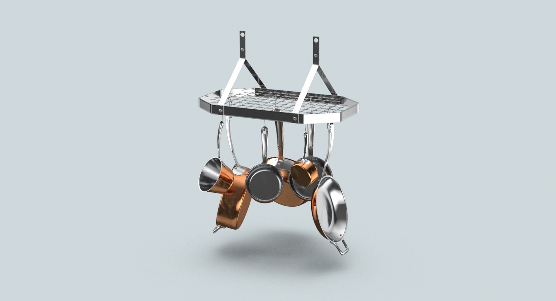 Kitchen-pan-rack-02---set 3D Model - TurboSquid 1315179