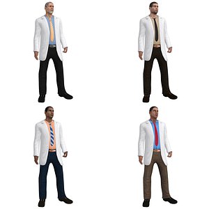 pack rigged doctor 3d model