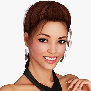 3d asian woman character