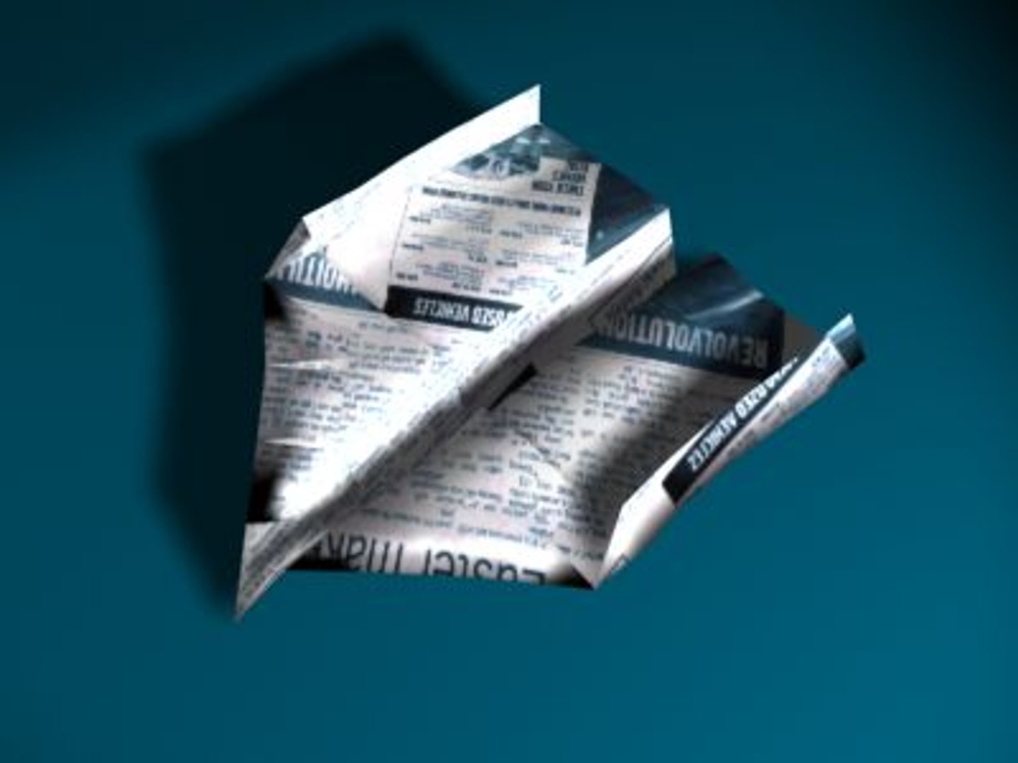 3d folded paper plane model