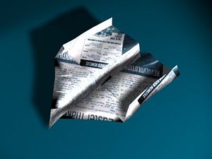 3d folded paper plane model