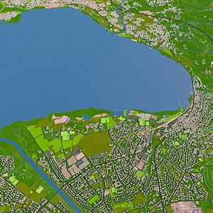 3D building street city model