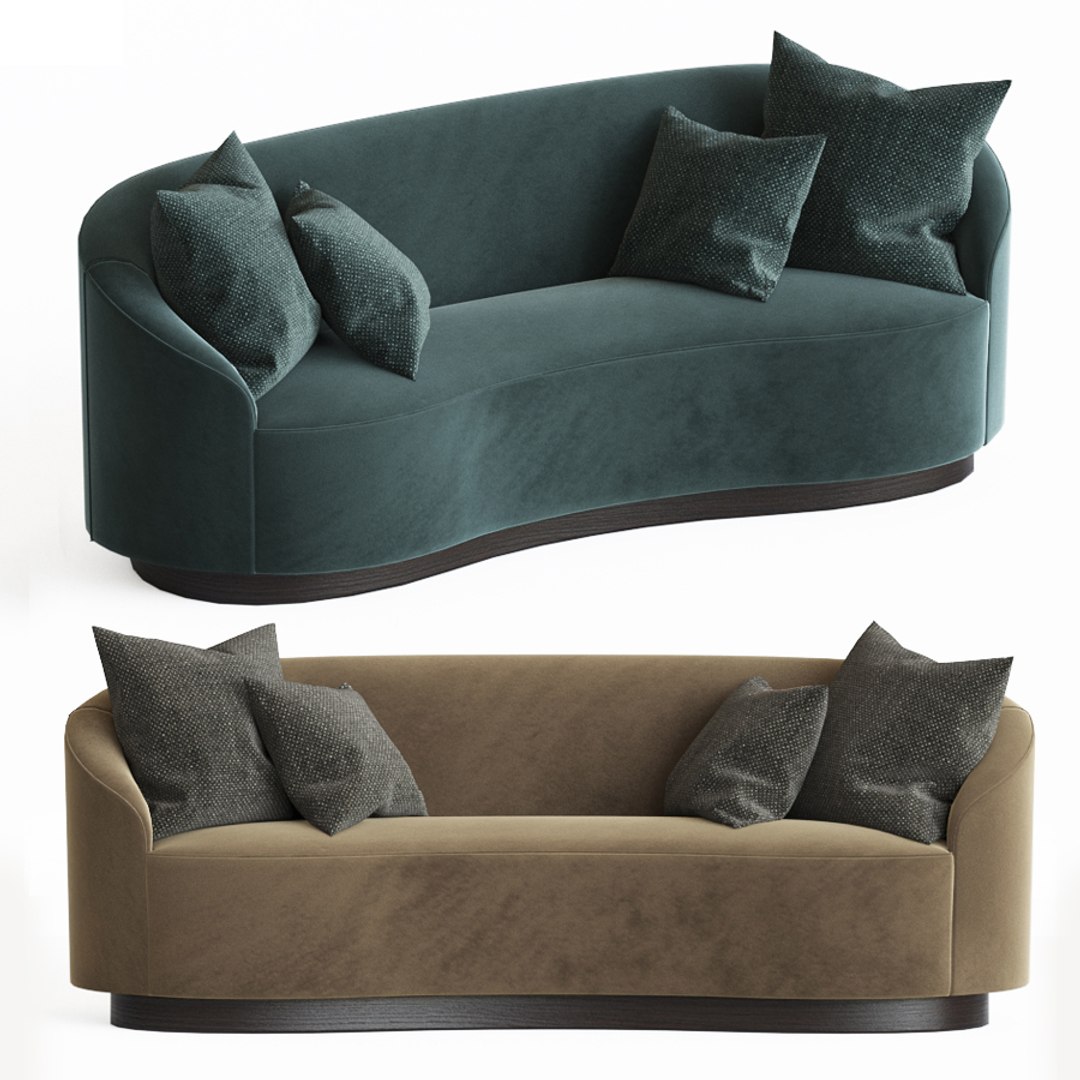 Petite Curved Sofa Model - TurboSquid 1551562